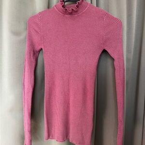 Derek Heart Fuchsia Ribbed Long Sleeve Top
